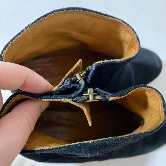 Isabel Marant Dicker Black Suede Ankle Boots Booties Western Cowboy Heel sz 37 - Picture 12 of 16